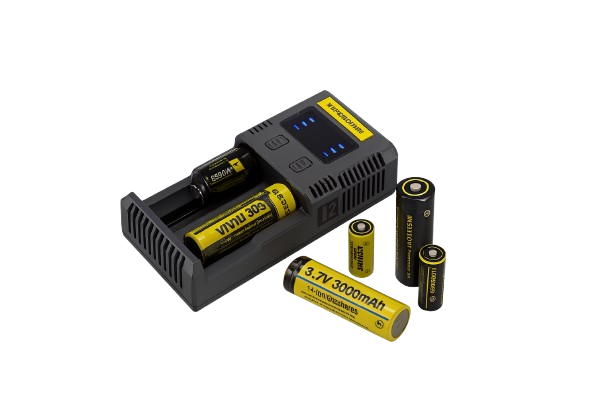 Batterier og opladere til Ravlygter